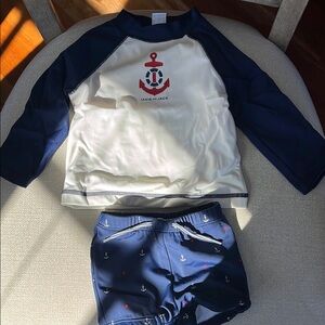 Navy and White Anchor Swim Set by Janie and Jack